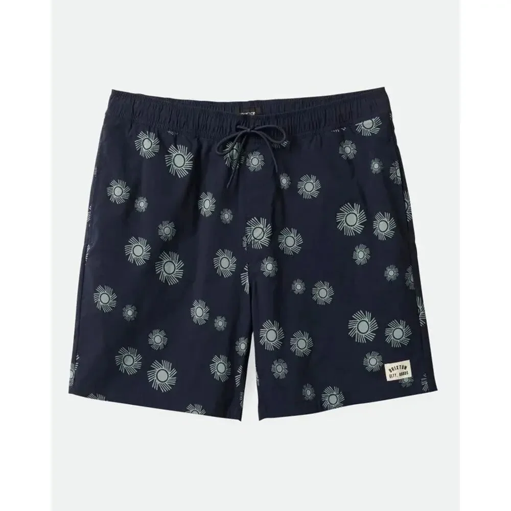 Brixton Voyage 18″ Washed Navy Blue Swim Trunks New Size Small Relaxed Fit